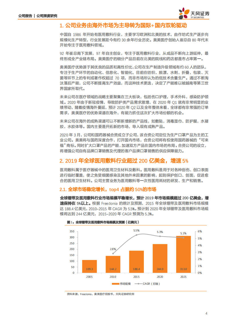 奥美医疗-医用耗材龙头，海外+国内双轮驱动加速发展-200620.pdf 第4页
