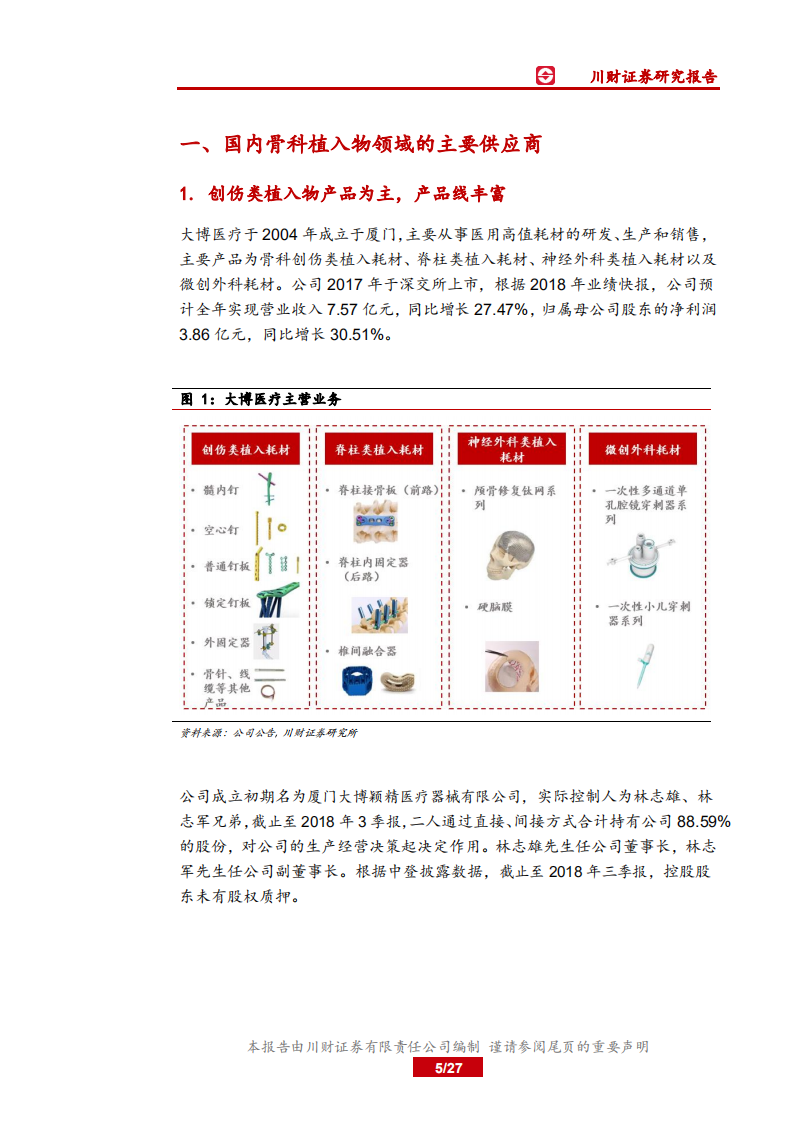 大博医疗：骨科耗材领域优质企业，各项业务快速增长.pdf 第5页