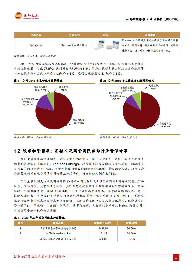 莱伯泰科-实验分析仪器国内龙头二次创业，分析测试仪器、实验耗材有望迎来突破-20201221.pdf 第5页