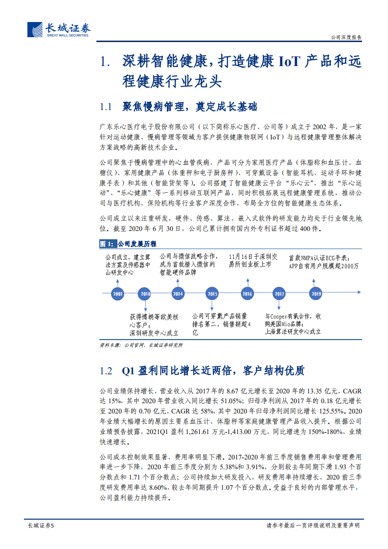 乐心医疗-公司深度报告：顺应行业趋势，打造健康IoT龙头-210420.pdf 第5页