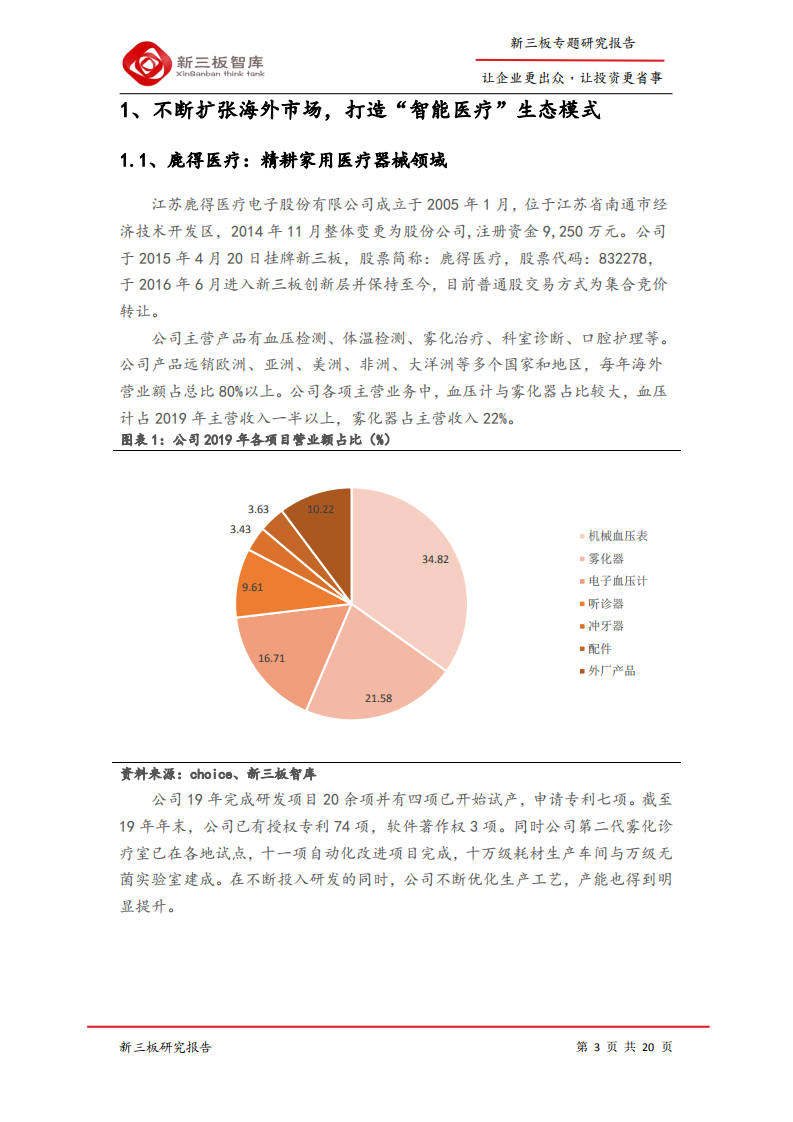 鹿得医疗-寻找新三板精选层标的专题报告（五十九）：家用医疗器械先驱，打造&ldquo;智慧医疗&rdquo;一体化平台-200507.pdf 第3页