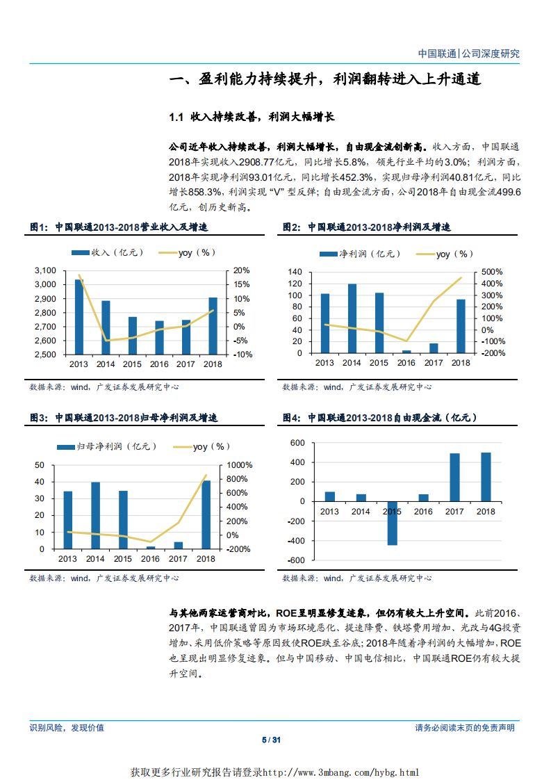 中国联通-混改助力竞争力提升，布局新兴业务摆脱管道化-190418.pdf 第5页
