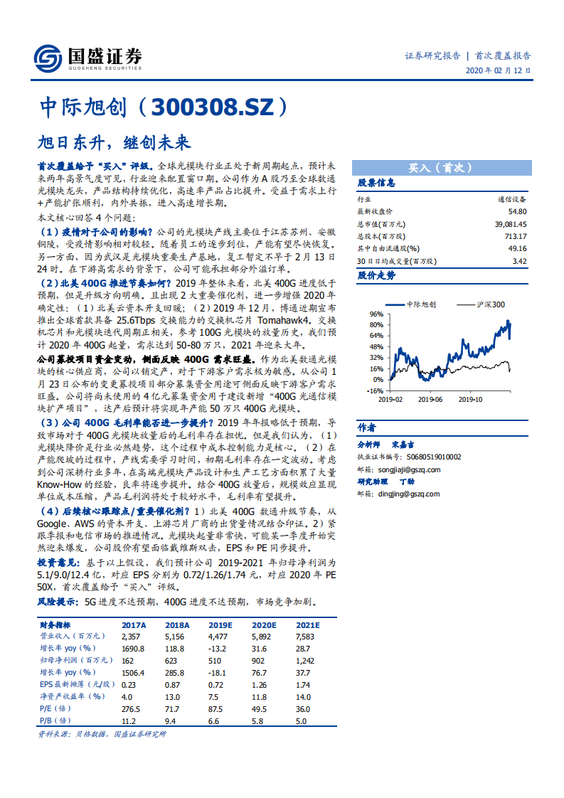 中际旭创-旭日东升，继创未来-200212.pdf 第1页