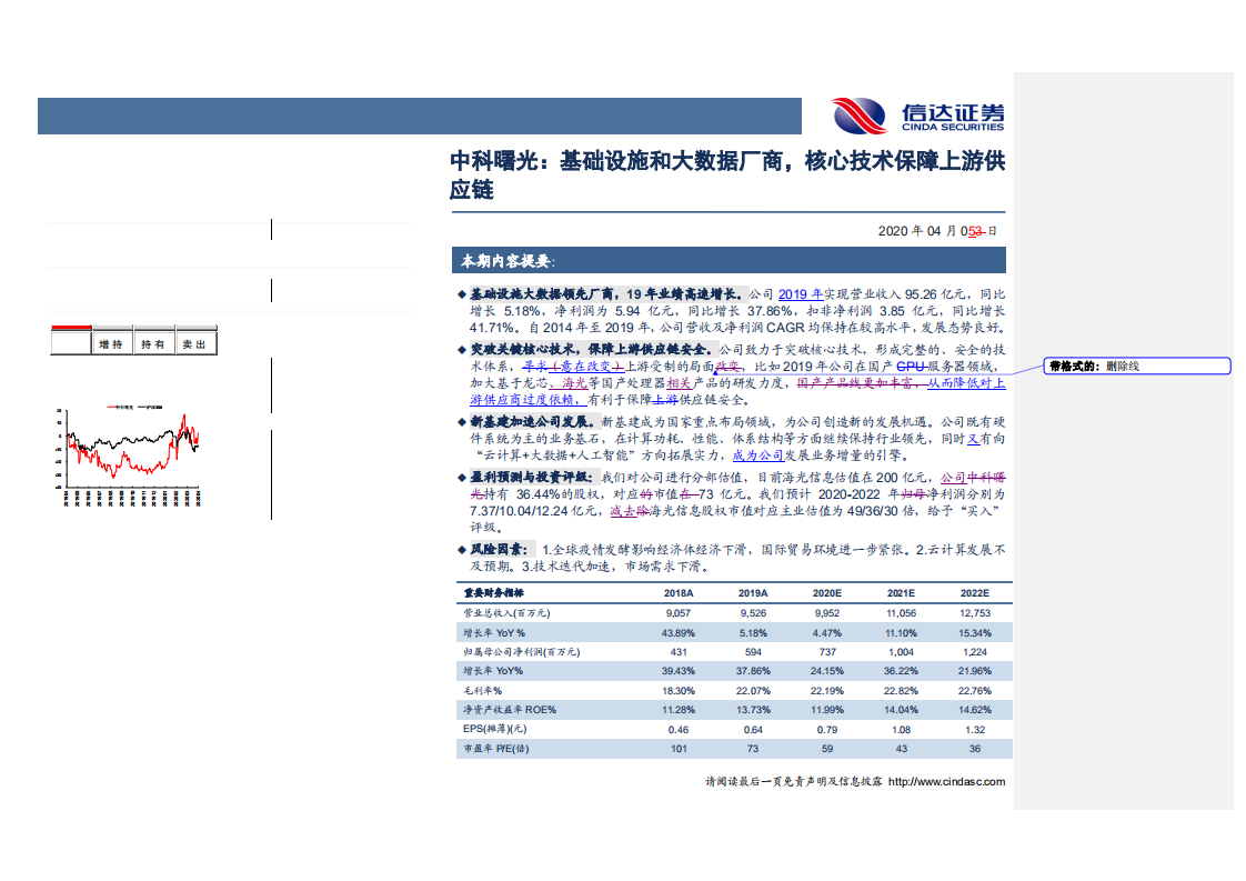 中科曙光-深度报告：基础设施和大数据厂商，核心技术保障上游供应链-200405.pdf 第2页