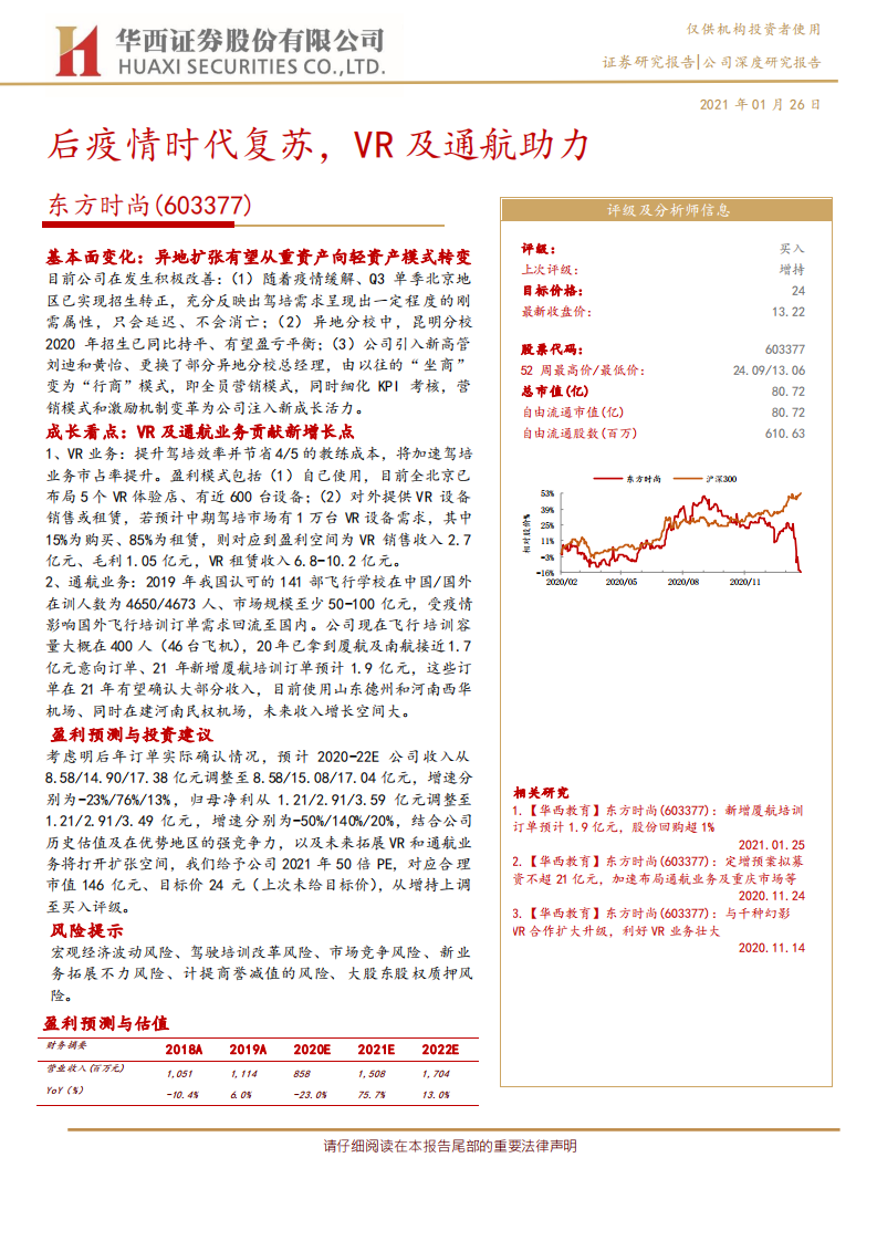 东方时尚-后疫情时代复苏，VR及通航助力-210126.pdf 第1页