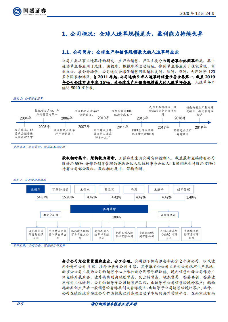 共创草坪-人造草坪成长龙头，规模优势将持续强化-2020201224.pdf 第5页