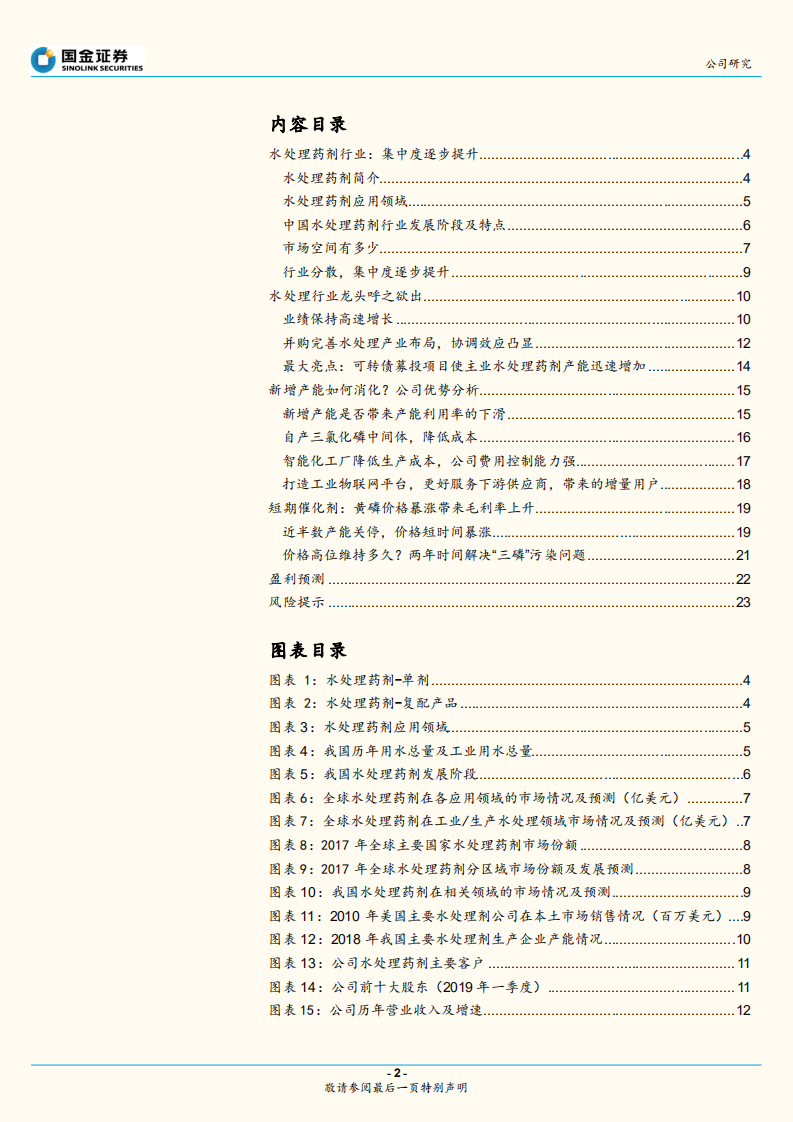 清水源-黄磷限产带动产品价格上涨，水处理药剂龙头呼之欲出-190721.pdf 第2页