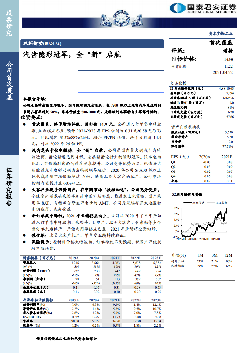 双环传动-汽齿隐形冠军，全“新”启航-210422.pdf 第1页