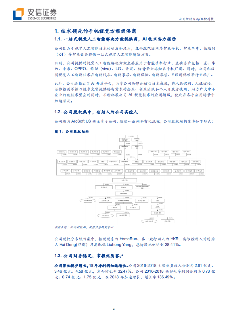 虹软科技-手机视觉技术龙头，迎接AIOT时代新机遇-190714.pdf 第4页