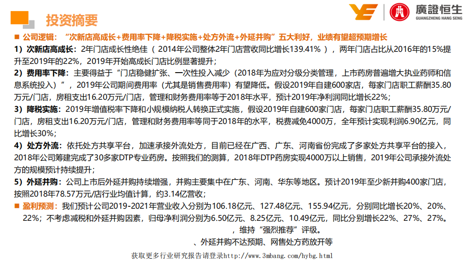 大参林-深度报告：迎&ldquo;次新店高成长+费用率下降+降税实施+处方外流+外延并购&rdquo;五大利好，业绩有望超预期增长-190507.pdf 第3页