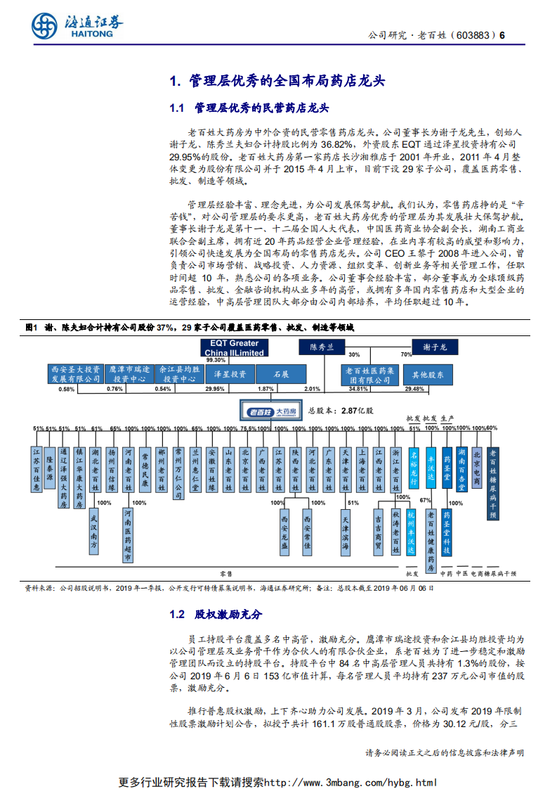 老百姓-公司深度报告：专业制胜，整合优异的全国布局药店龙头-190609.pdf 第6页