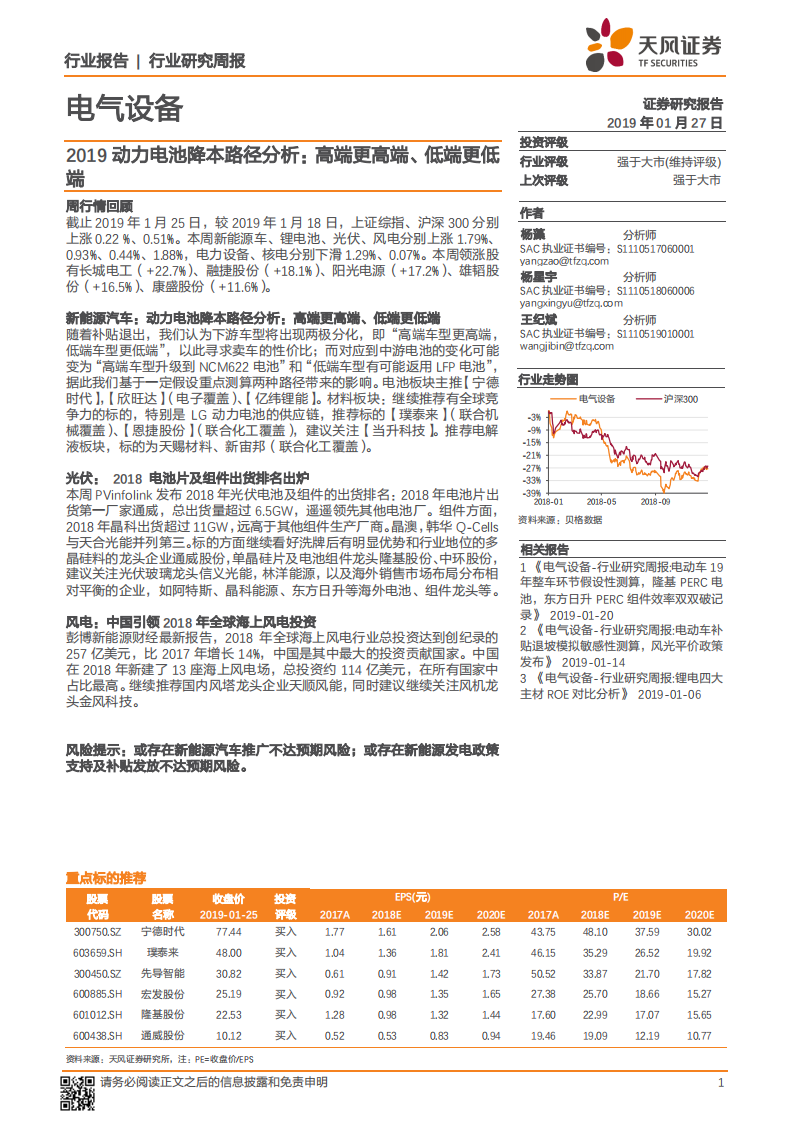 2019动力电池降本路径分析：高端更高端、低端更低端.pdf 第1页