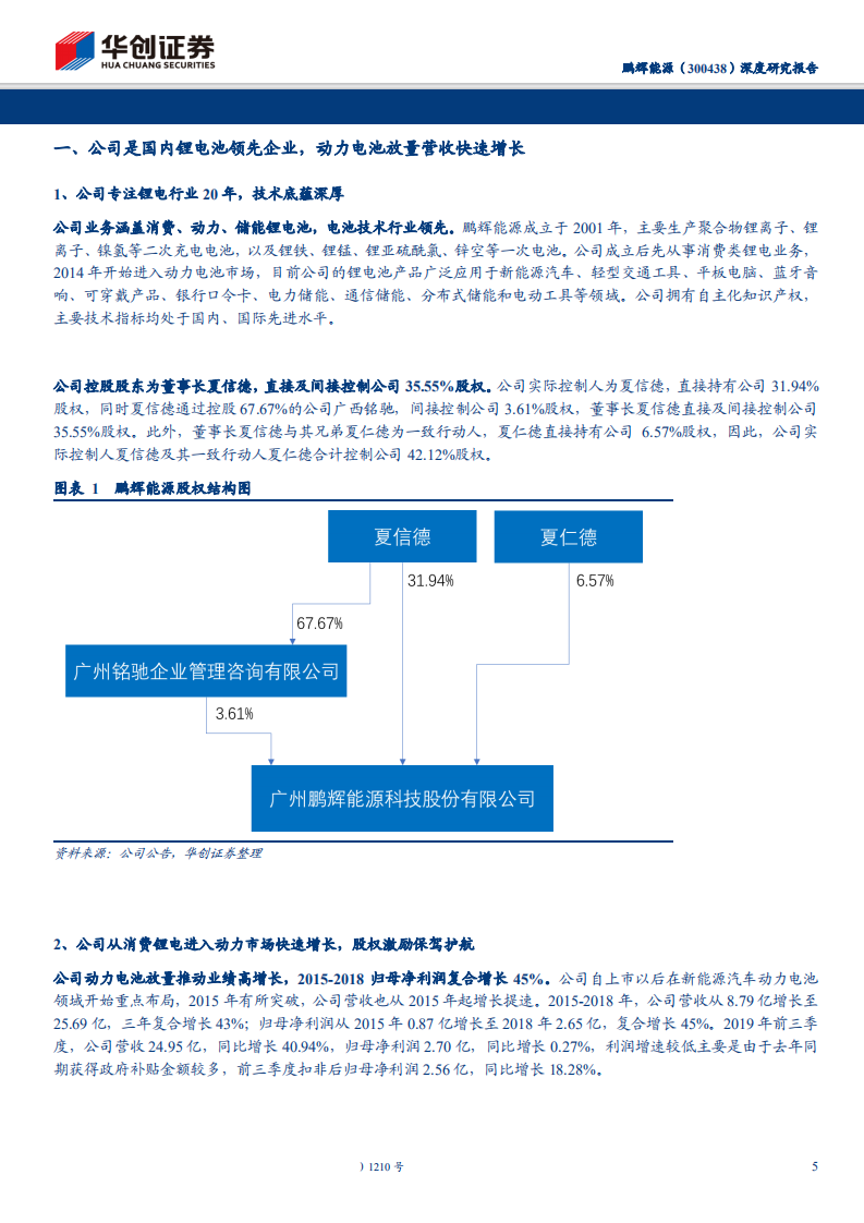 鹏辉能源-深度研究报告：动力电池市占率不断提升，TWS耳机电池快速增长-191127.pdf 第5页