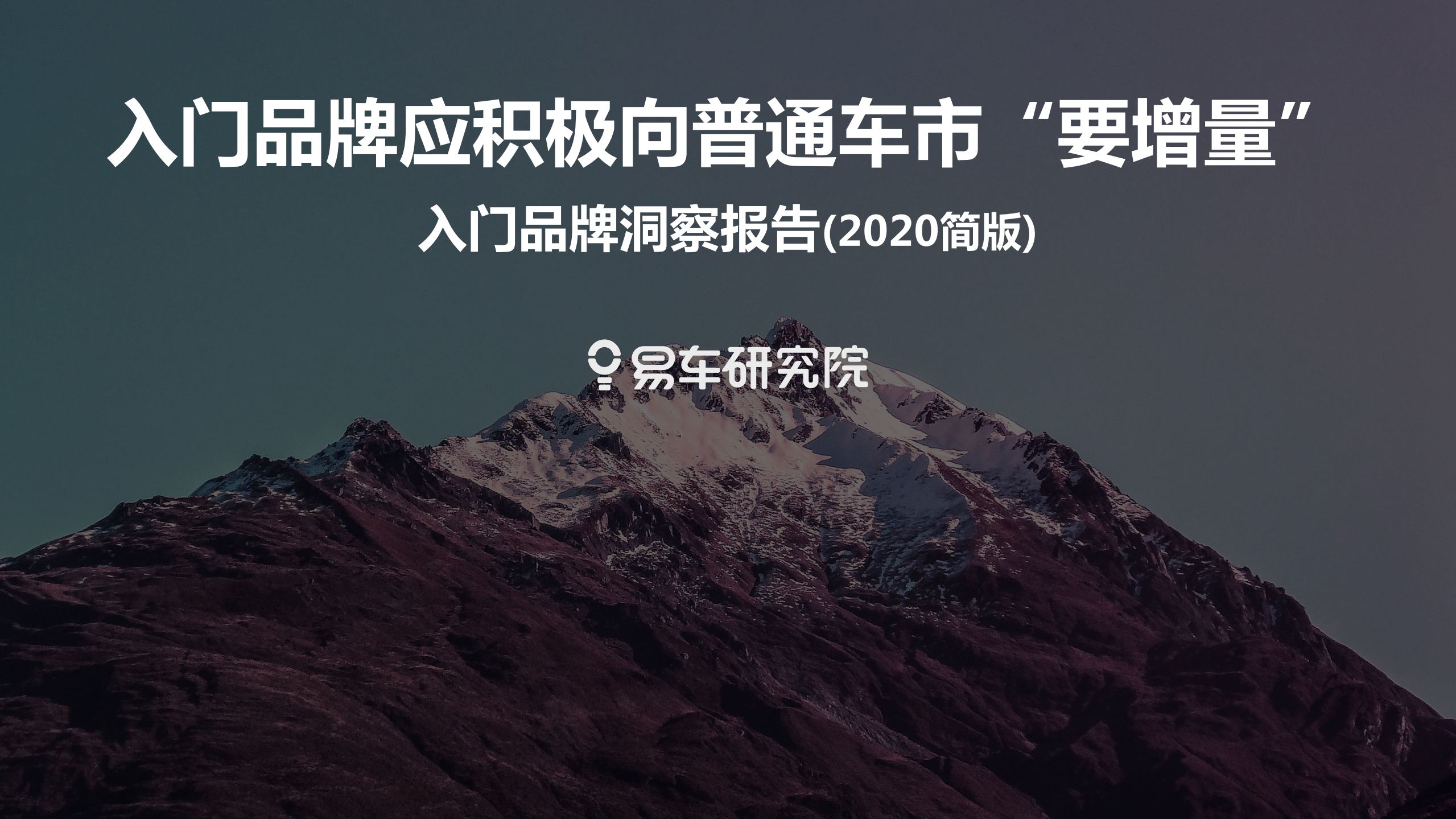 易车：2020入门品牌洞察报告—入门品牌应积极向普通车市“要增量”.pdf 第1页