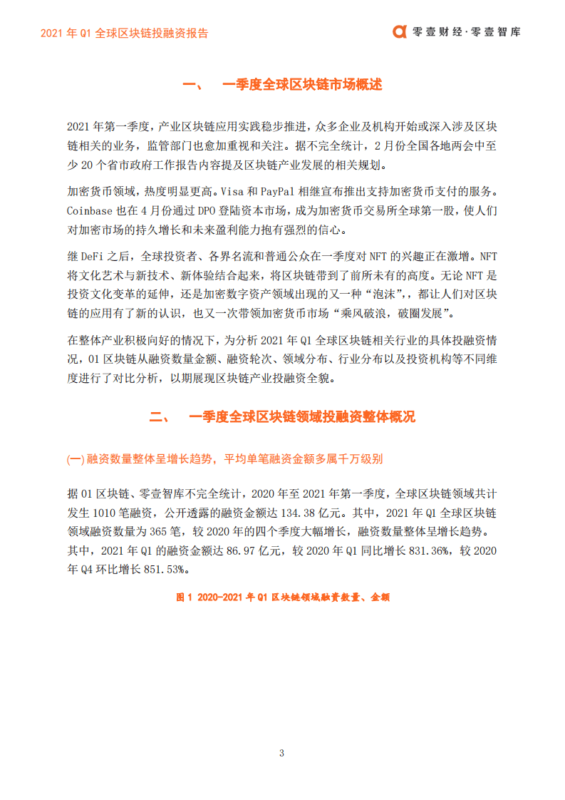 零壹智库：2021年全球区块链投融资一季度报.pdf 第4页