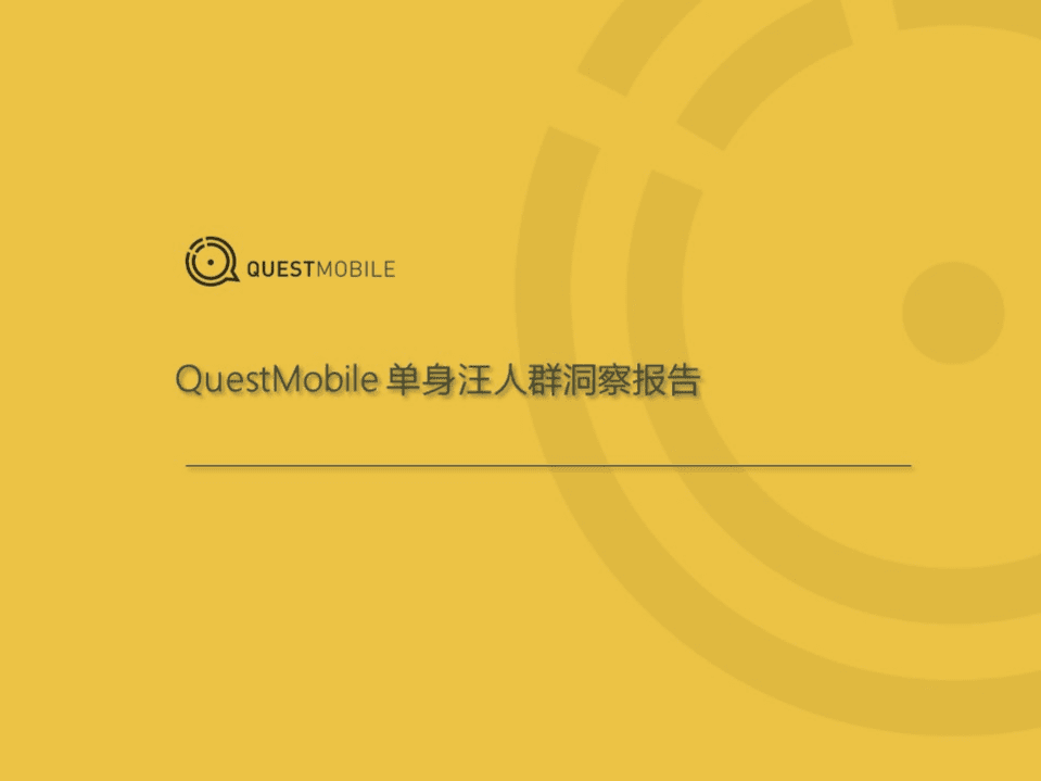 QuestMobile： “单身汪”人群洞察报告.pdf 第1页