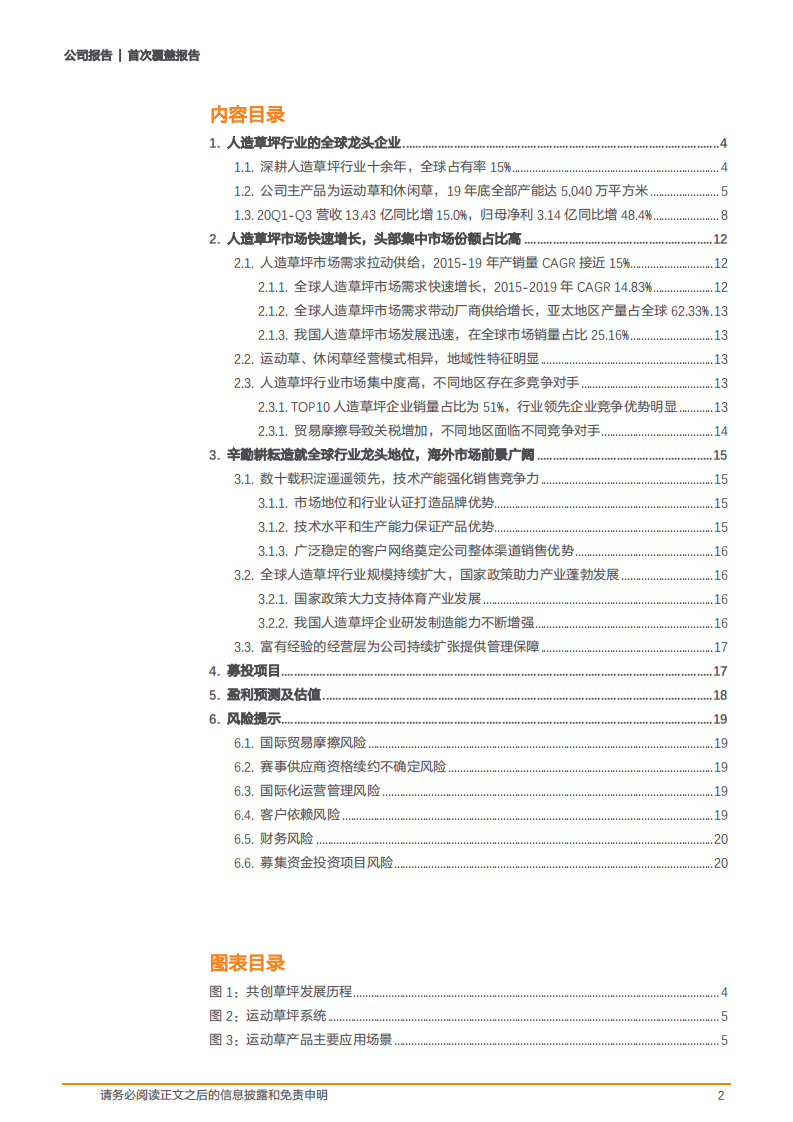 2020年共创草坪企业成为全球人造草龙头深度研究报告.pdf 第1页