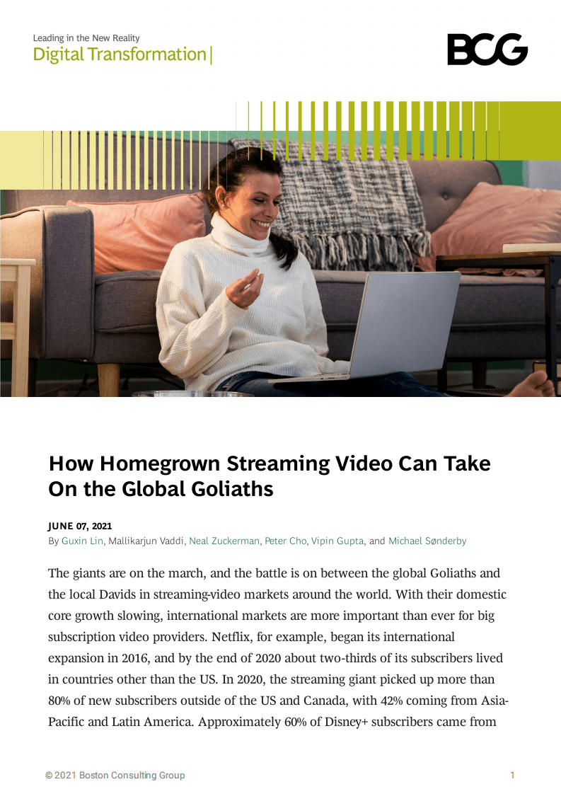 波士顿咨询：本土流媒体视频如何应对全球巨头.pdf 第1页