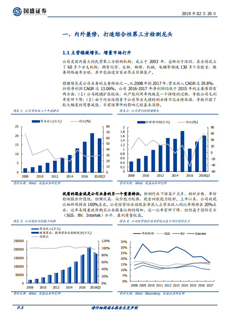 华测检测：盈利能力持续修复，检测龙头振翅腾飞.pdf 第5页