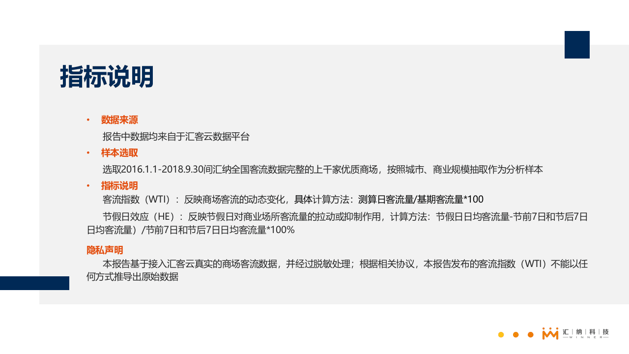 汇纳科技：2018Q3全国线下商场WTI客流指数分析简报.pptx 第3页