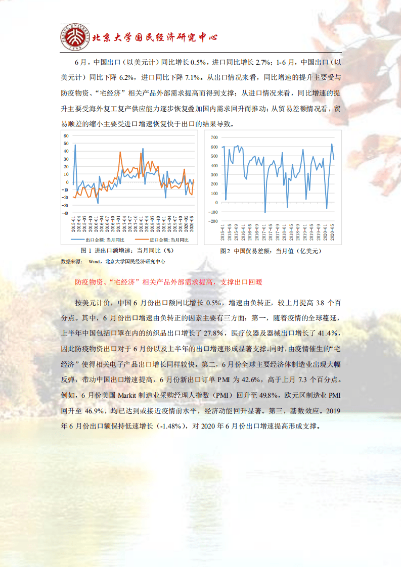 北京大学国民经济研究中心 ：出口点评报告：国内外需求持续改善，进出口数据双双转正.pdf 第3页