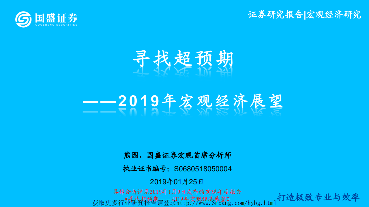 2019年宏观经济展望：寻找超预期-190125.pdf 第1页