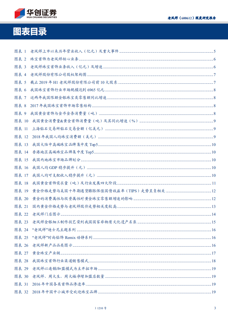 老凤祥-深度研究报告：品牌渠道积淀深厚，百年黄金珠宝龙头受益金价上行-191216.pdf 第3页