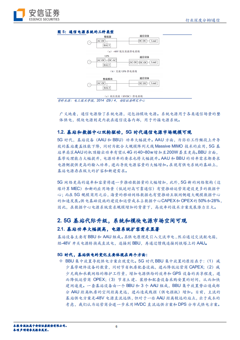 5G系列报告之十：基站和数据中心双轮驱动，5G时代通信电源市场规模可观.pdf 第6页