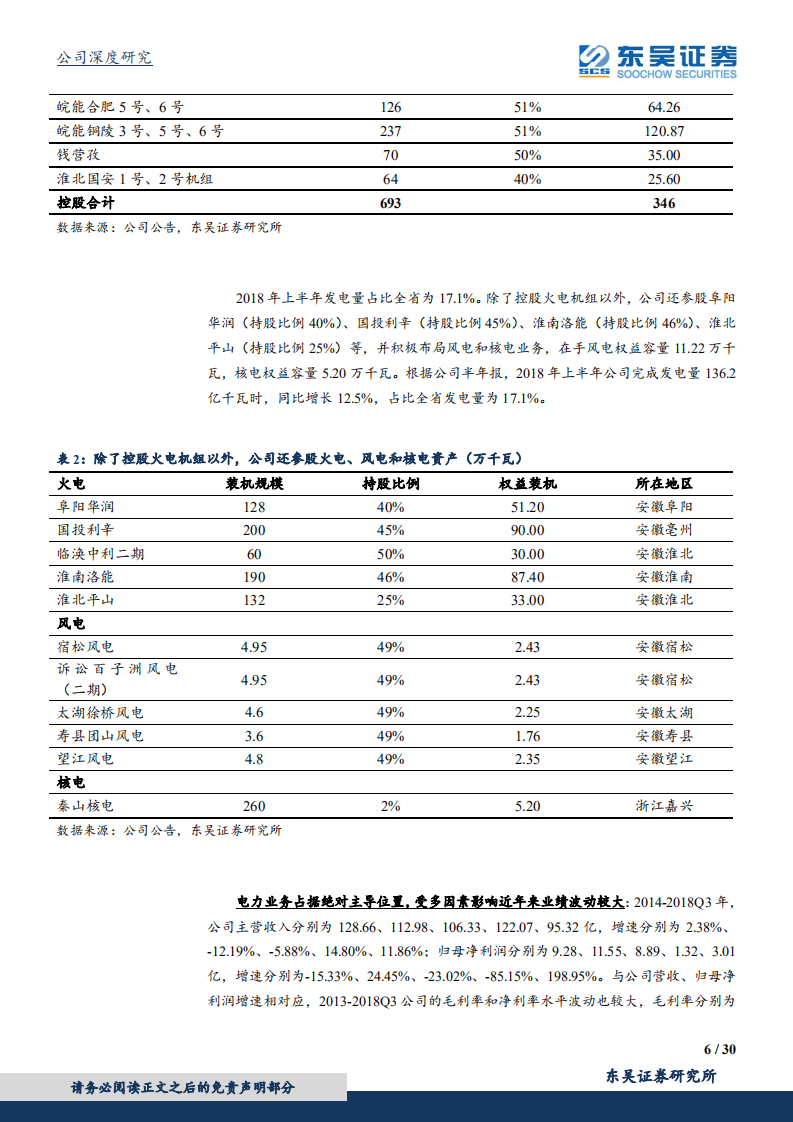 皖能电力：供需格局良好+煤炭价格有望下行，安徽省火电龙头再起航.pdf 第6页