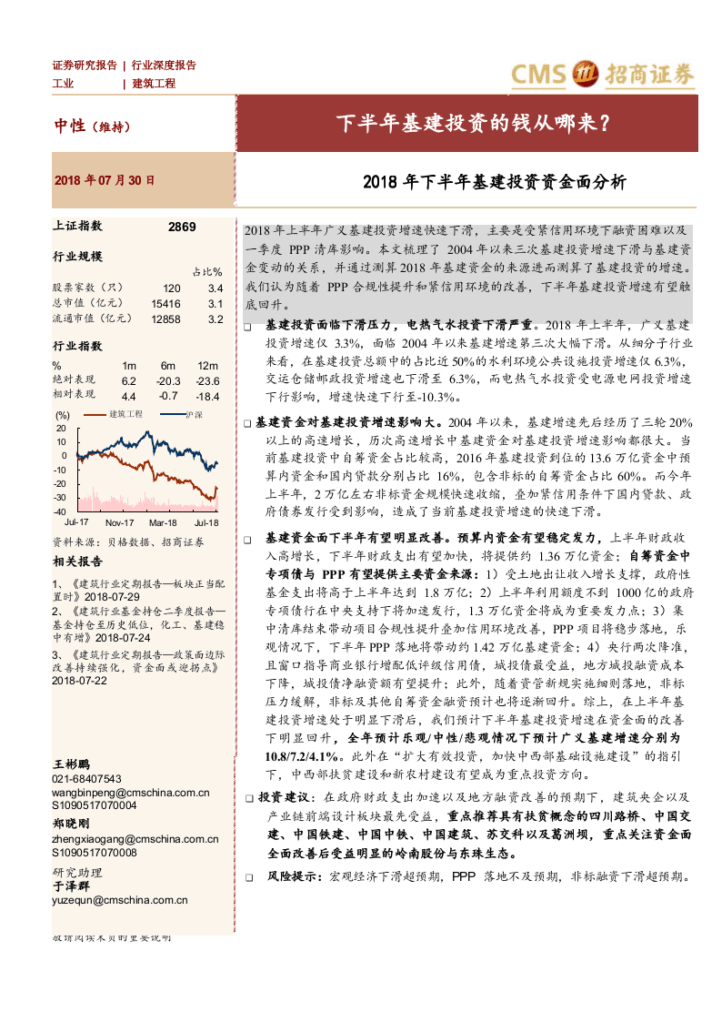 2018年下半年基建投资资金面分析：下半年基建投资的钱从哪来？.docx 第1页