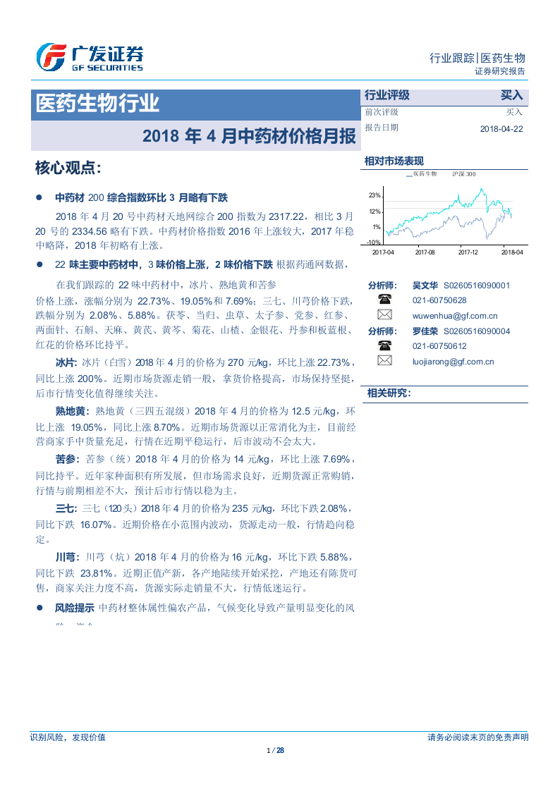 2018年4月中药材价格月报.docx 第1页