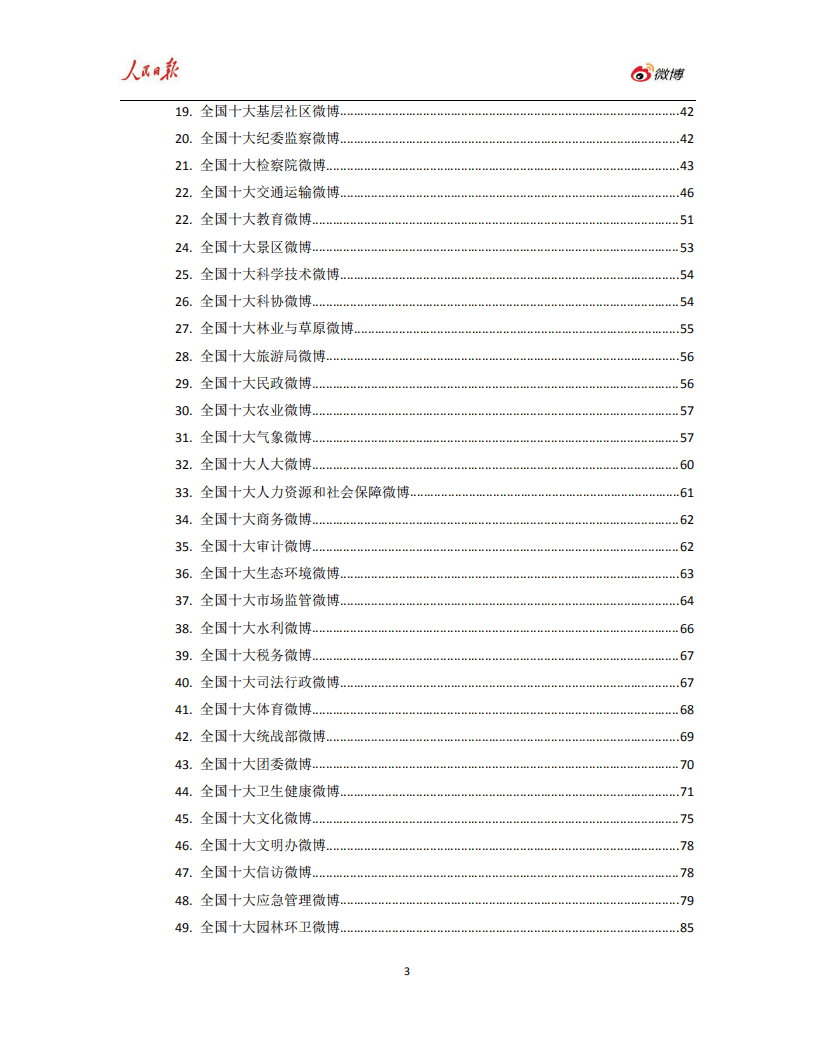 人民网舆情数据中心：2018年度人民日报政务指数&middot;微博影响力报告.pdf 第3页