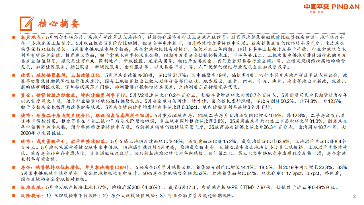 月酝知风之地产行业：新房销售维持高位，多地完善土拍制度-20210618.pdf 第2页