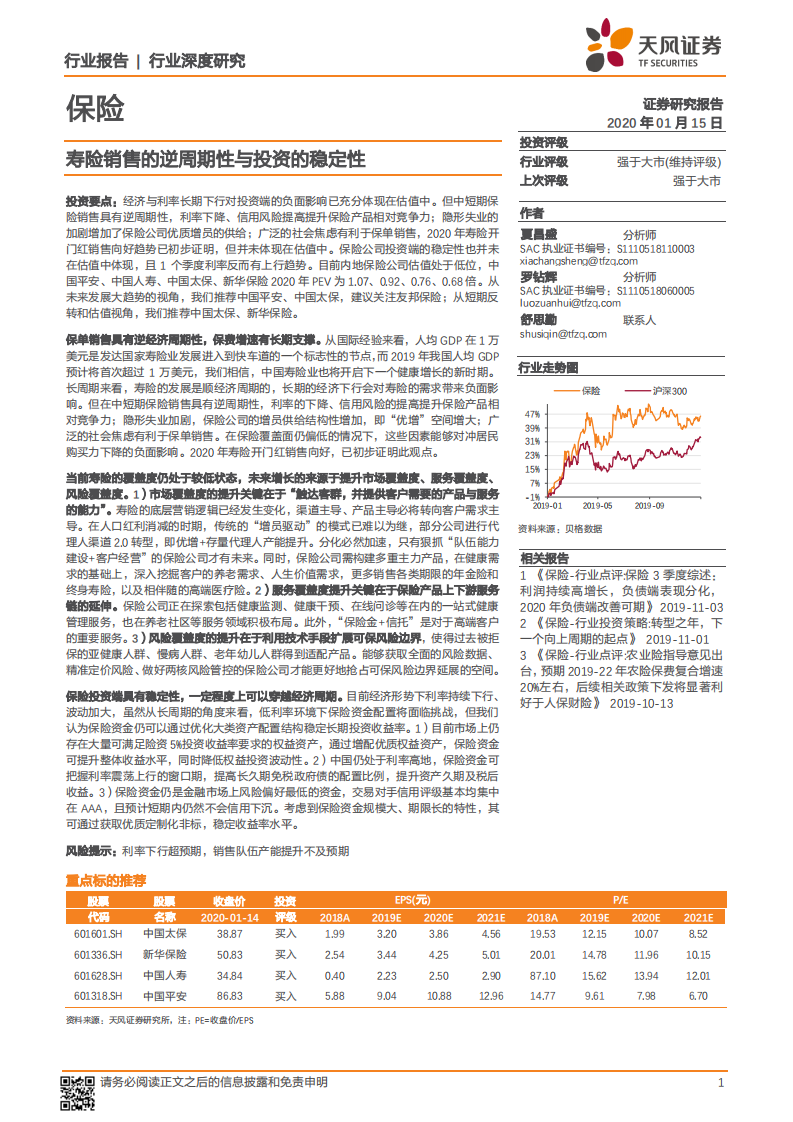保险行业深度研究：寿险销售的逆周期性与投资的稳定性.pdf 第1页