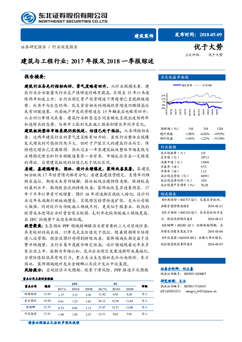 建筑与工程行业：2017年报及2018一季报综述.pdf 第1页