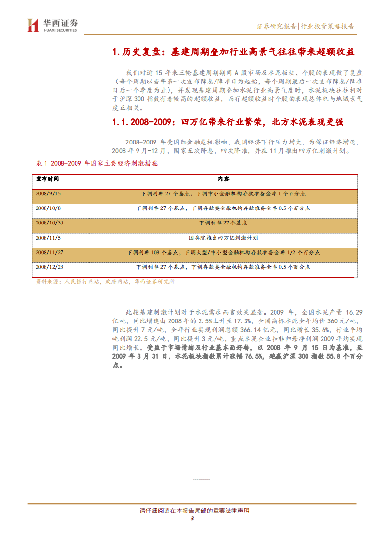 水泥行业投资策略：复盘：逆周期加码 行业高景气，超额收益或再现.pdf 第3页