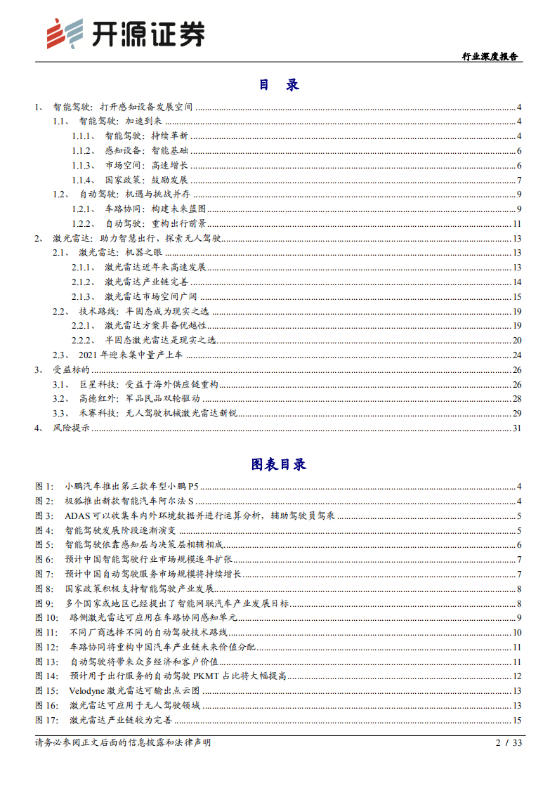 智能硬件深度报告：激光雷达-助力智慧出行，探索无人驾驶.pdf 第2页
