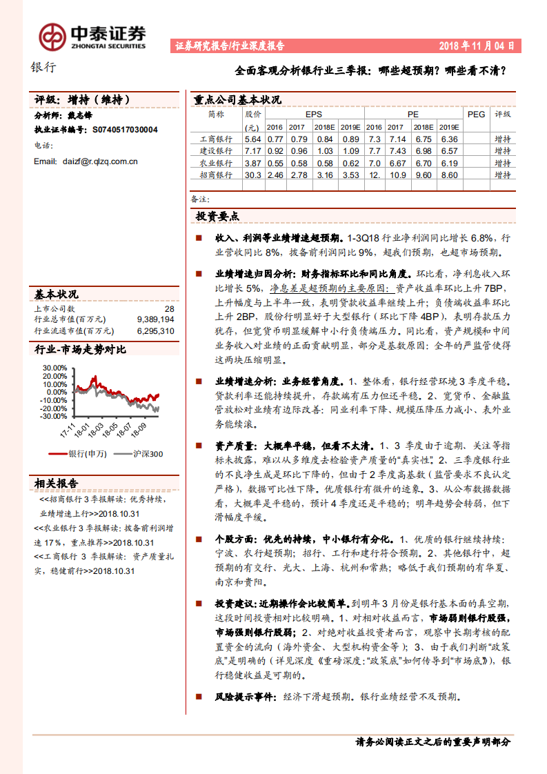 全面客观分析银行业三季报：哪些超预期？哪些看不清？.pdf 第1页
