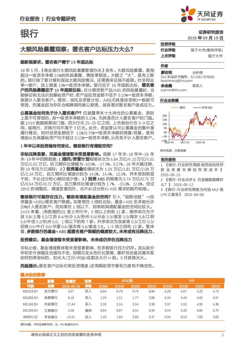 银行行业专题研究：大额风险暴露观察：匿名客户达标压力大么？.pdf 第1页