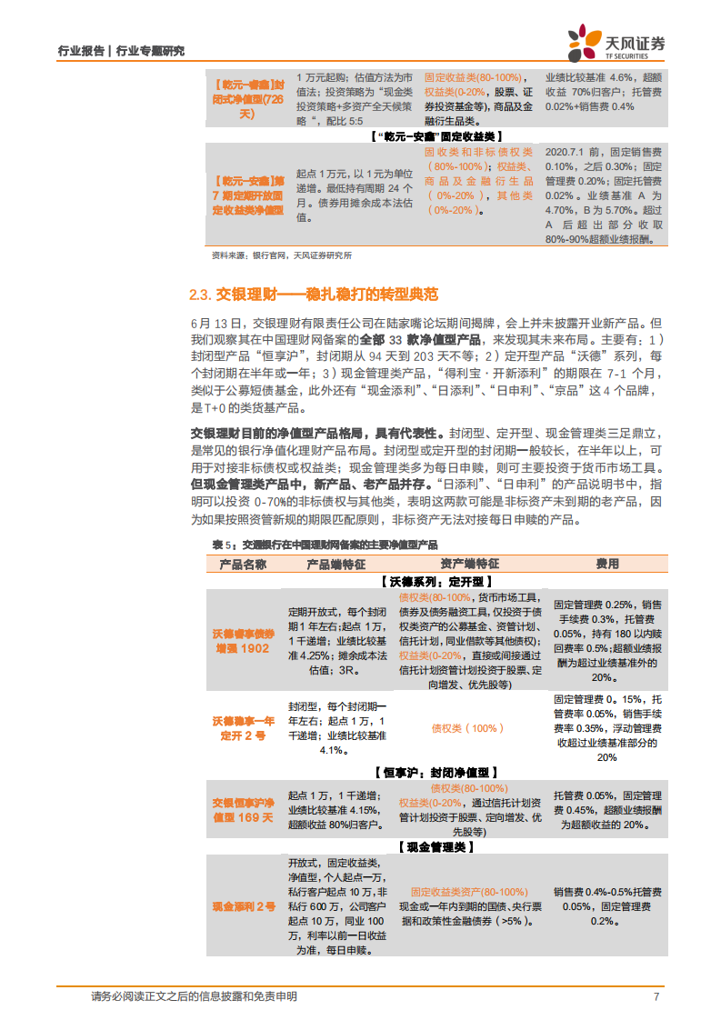 银行行业专题研究：理财子公司发行了那些新产品？.pdf 第7页