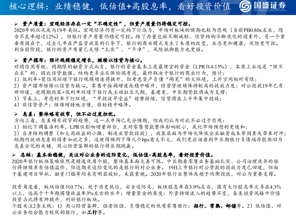 银行业2020投资策略：自下而上精选个股，自上而下关注对公.pdf 第2页