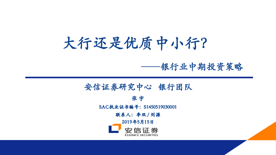 银行业中期投资策略：大行还是优质中小行？.pdf 第1页