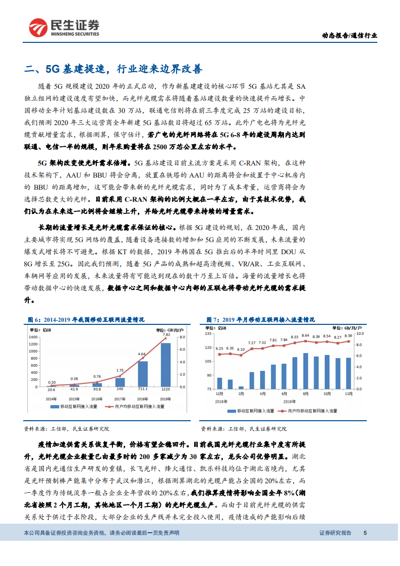 光纤光缆行业报告（1）：新基建带来需求回暖，行业迎来边际改善.pdf 第5页