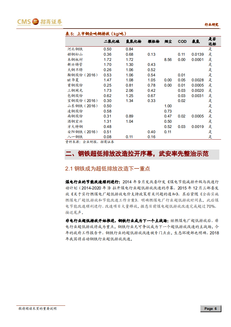 钢铁行业专题报告：超低排放改造呼之欲出，落后产能加速出清.pdf 第6页