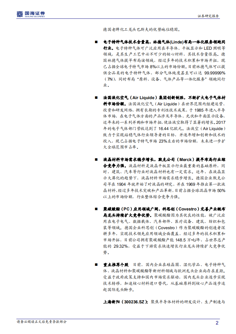 化工新材料行业海外专题报告系列二：欧洲篇：变革与重构，欧洲功能和结构材料龙头开启发展新篇章.pdf 第2页