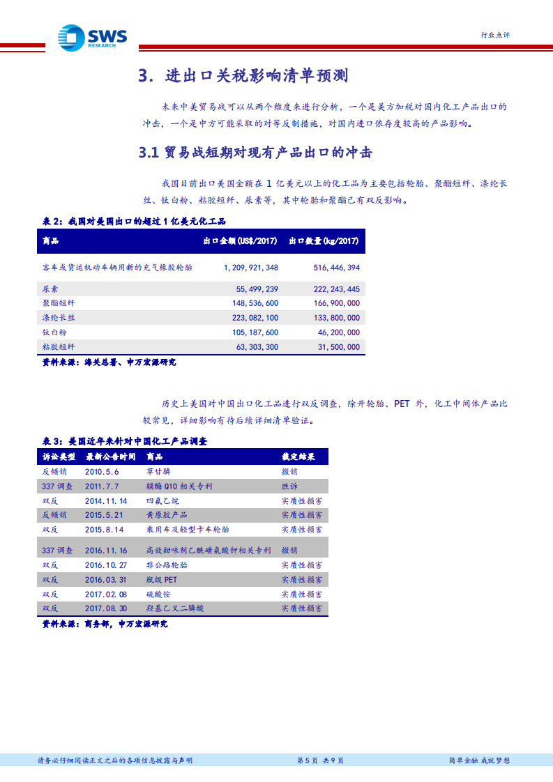 透过轮胎双反看贸易战对化工行业的影响：中美贸易战解读系列之一.pdf 第5页