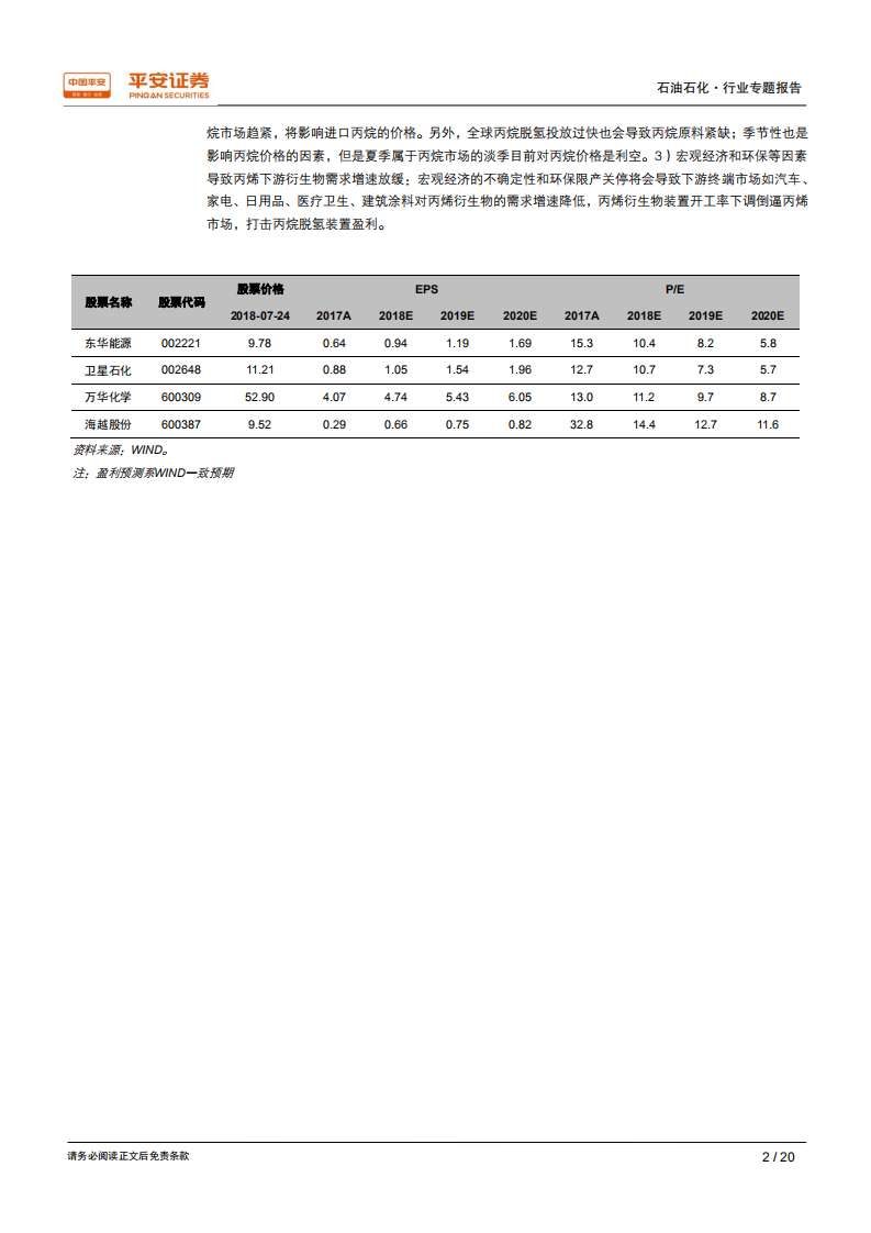 石油化工行业专题报告：丙烯需求将稳步增长，丙烷脱氢盈利向好.pdf 第2页