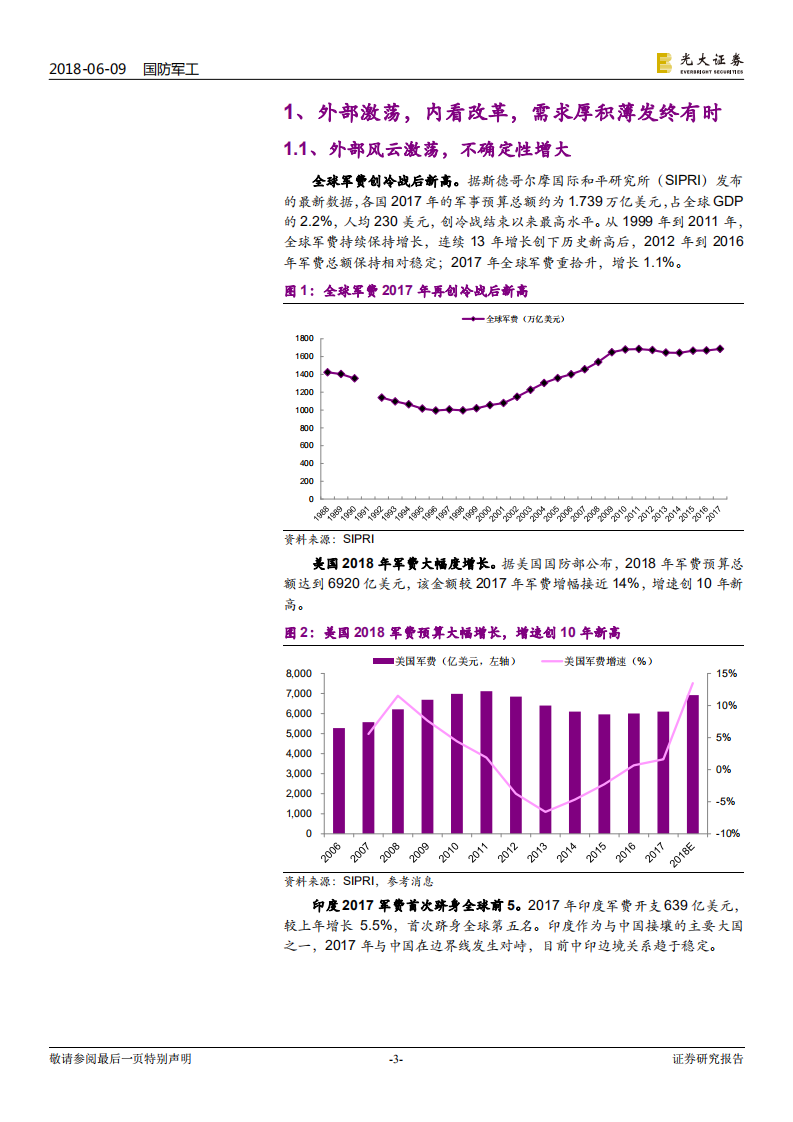 军工行业2018年下半年投资策略：重估军工的三条主线.pdf 第3页