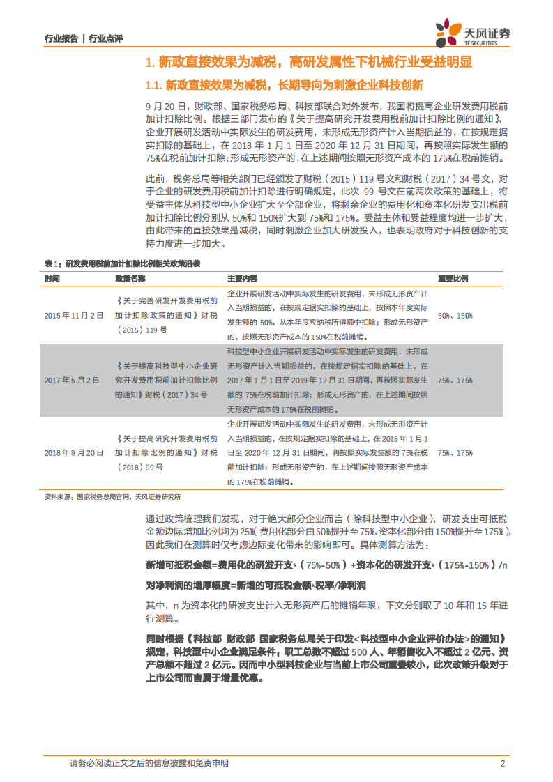 研发费用税前加计扣除比例提高对机械行业影响几何？.pdf 第2页