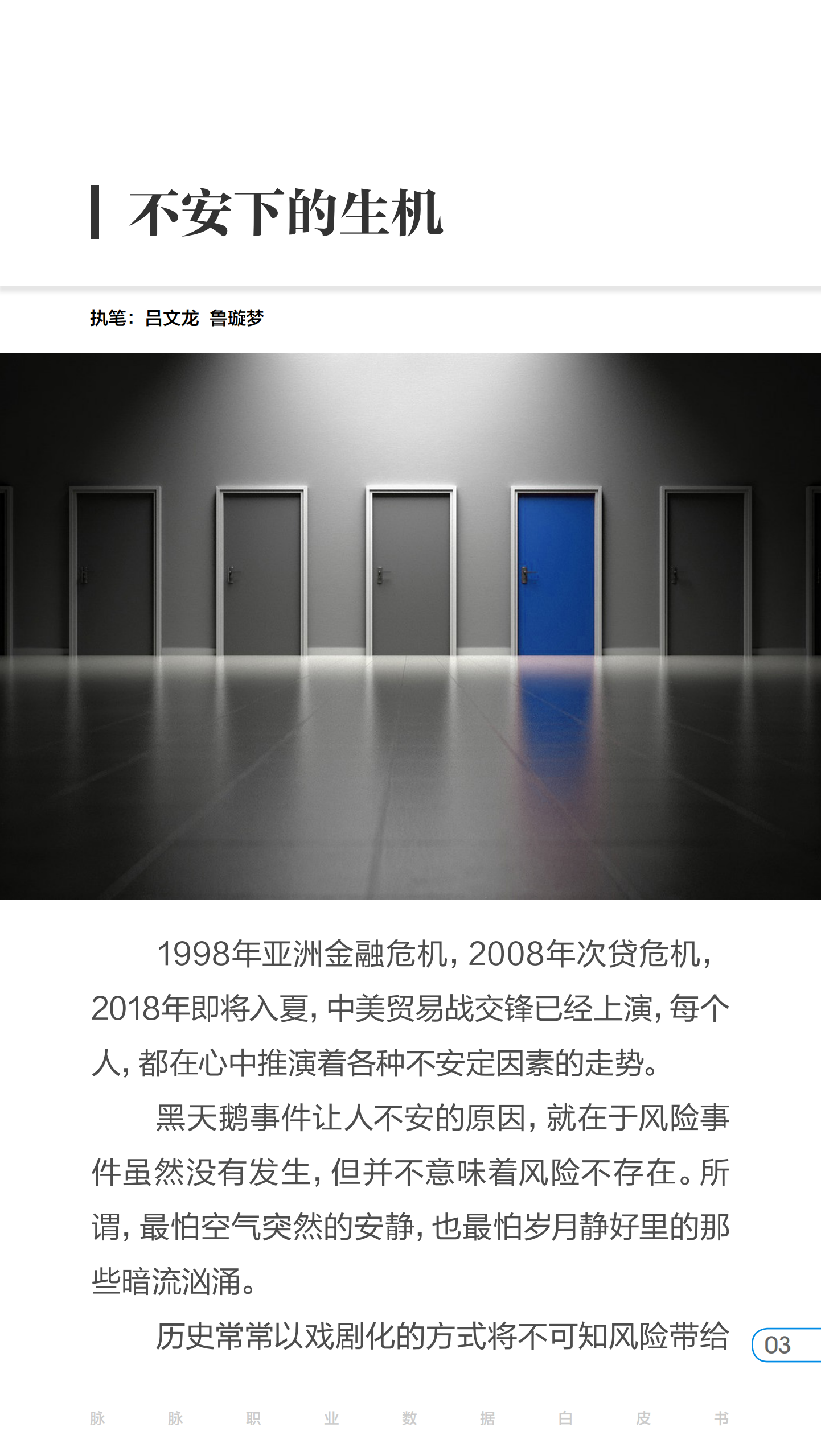 2018脉脉职业数据白皮书春季号：不安下的生机.pdf 第3页